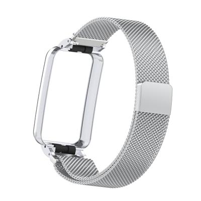 Milanese loop bandje met case - Zilver - Xiaomi Smart Band 7 Pro