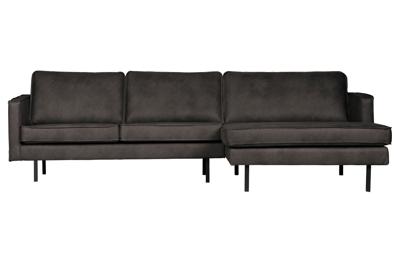WOOOD Loungebank 'Rodeo' Rechts, Eco Leder, kleur Antraciet