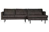 WOOOD Loungebank 'Rodeo' Rechts, Eco Leder, kleur Antraciet - thumbnail