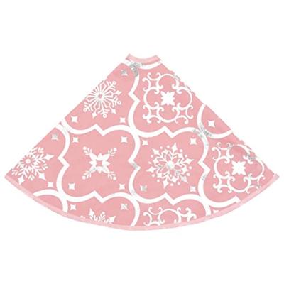 Kerstboomrok luxe met sok 122 cm stof roze - thumbnail