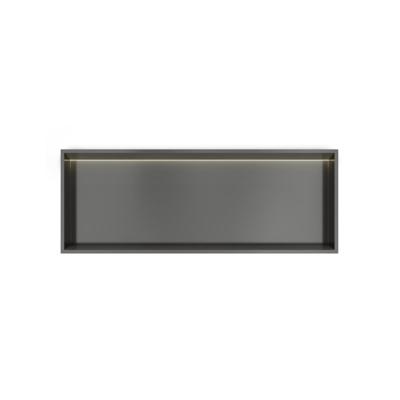 Hotbath &MORE Inbouwnis 30x80x10cm met LED IP44 Geborsteld Gunmetal PVD Hotbath &MORE Inbouwnis 30x80x10cm met LED IP44 Geborsteld Gunmetal PVD