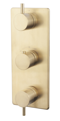 Caral afbouwdeel inbouwthermostaat 3 weg geborsteld messing