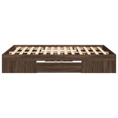 Bedframe zonder matras bewerkt hout bruin eikenkleur 140x190 cm
