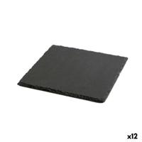 Leisteen Effect Keramische Tray Quid Gastro Fresh Zwart (20 x 20 cm) (12 Stuks) - thumbnail