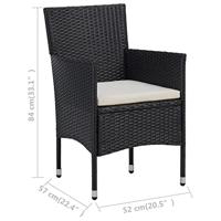 Tuinstoelen poly rattan 2 stuks zwart - thumbnail