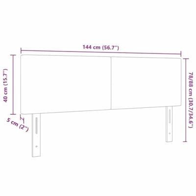 LED Hoofdbord met LED-striplichten Crème 144 cm Polyester