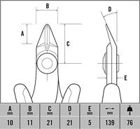 C.K Ecotronic T3886 ESD Printtang Zonder facet 139 mm - thumbnail