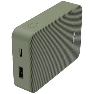 Hama Colour 10 Power Pack 10000 mAh 2 Outputs:USB-C USB-A Powerbank Groen