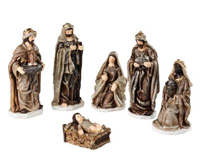 Kerstgroep poly 6 figuren multi KSD - Ksd