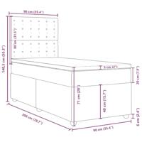 Boxspring met matras stof blauw 90x200 cm - thumbnail