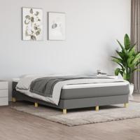 Boxspring met matras stof donkergrijs 140x190 cm - thumbnail
