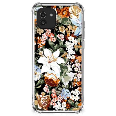 Case voor Samsung Galaxy A03 Dark Flowers Case voor Samsung Galaxy A03 Dark Flowers