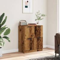 Dressoir 60x30x70 cm bewerkt hout oud houtkleurig - thumbnail