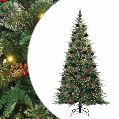 VidaXL Kunstmatige inklapbare kerstboom groen 210 cm pe en pvc