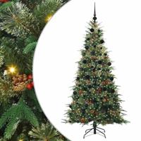 VidaXL Kunstmatige inklapbare kerstboom groen 210 cm pe en pvc - thumbnail