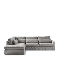 Rivièra Maison Loungebank 'Brompton Cross' Links, Oxford Weave, kleur Steel Grey - thumbnail