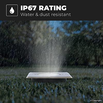 Set van 9 Ramsay LED Grondspot - Dimbaar - Vierkant - GU10 - 4 Watt 345 Lumen - 6500K daglicht wit - RVS - IP67 waterdicht - Tuinspot - Oprit Set van 9 Ramsay LED Grondspot - Dimbaar - Vierkant - GU10 - 4 Watt 345 Lumen - 6500K daglicht wit - RVS - IP67 waterdicht - Tuinspot - Oprit