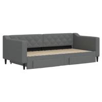Slaapbank onderschuifbed en lades 90x190 cm stof donkergrijs - thumbnail