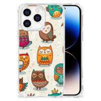 iPhone 14 Pro Case Anti-shock Vrolijke Uilen - thumbnail