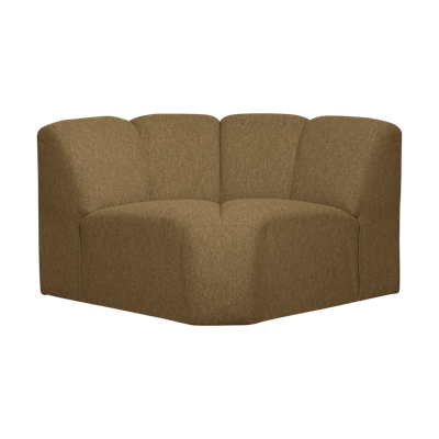 Woood Mojo bank hoekelement bouclé Geel/Bruin Melange