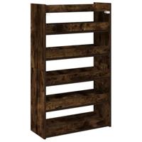 Schoenenrek 60x25x100 cm bewerkt hout gerookt eikenkleurig - thumbnail