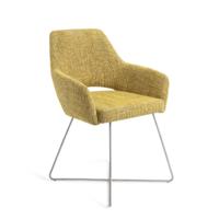 Jesper Home Yanai eetkamerstoel Lemon Limes cross steel - thumbnail