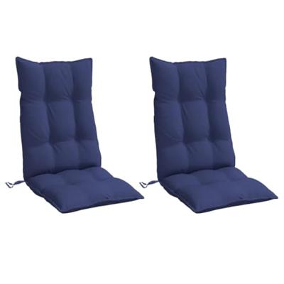 VidaXL Stoelkussens 2 st hoge rug oxford stof marineblauw VidaXL Stoelkussens 2 st hoge rug oxford stof marineblauw