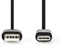 USB 2.0-Kabel | Type-C Male - A Male | 3,0 m | Zwart - thumbnail