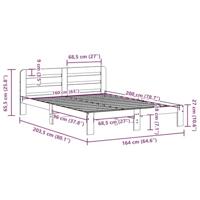 Bedframe zonder matras massief grenenhout wasbruin 160x200 cm - thumbnail