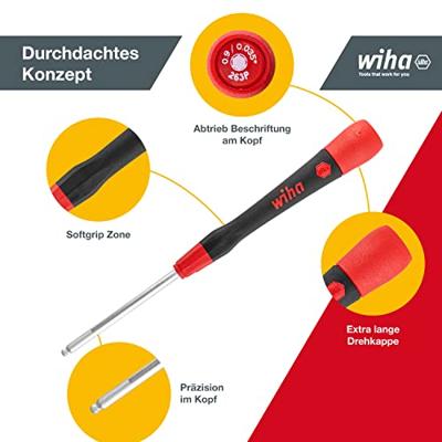 Wiha Set precisieschroevendraaiers | 6-delig | 6-kant met kogelkop | 1 stuk - 42993 42993 - thumbnail