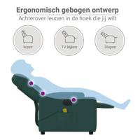 Massagestoel elektrisch verstelbaar stof donkergroen - thumbnail