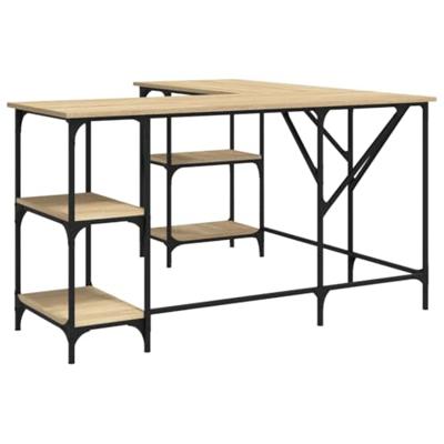 Bureau 139x139x75 cm bewerkt hout sonoma eikenkleurig