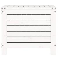 Tuinvoetenbank 62x63,5x53,5 cm massief grenenhout wit - thumbnail