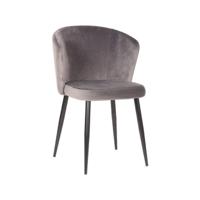 LABEL51 Eetkamerstoel 'Wave' Velvet, kleur Grijs - thumbnail