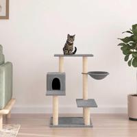 vidaXL Kattenmeubel met sisal krabpalen 82,5 cm lichtgrijs, kattenpaal, kattenboom, kattenkrabpaal, kattenhuis, kattenmeubel, kattenpalen - thumbnail