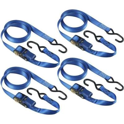 Set van 4 spanbanden - MASTER LOCK - 4367EURDAT - Met haken en ratel - 5m x 25mm - Blauw