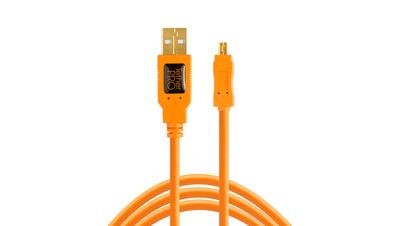 Tether Tools CU8015-ORG USB-kabel USB 2.0 USB-mini-B stekker, USB-A stekker 4.60 m Oranje Met Ferrietkern Tether Tools CU8015-ORG USB-kabel USB 2.0 USB-mini-B stekker, USB-A stekker 4.60 m Oranje Met Ferrietkern