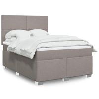 Boxspring met matras stof taupe 140x190 cm - thumbnail