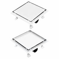 VidaXL Doucheafvoer met 2-in-1 deksels 23x23 cm roestvrij staal - thumbnail