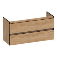 Brauer Joy Edge - Onderkast Ondiep - 100 cm - met 2 Softclose Lades Greeploos en 1 Sifon Uitsparing - Forest Tan - thumbnail