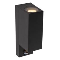 Lucide ZARO IR - Wandspot / Wandlamp Binnen/Buiten - 2xGU10 - IP65 - Beweging & dag/nacht sensor (uitschakelbaar) - Zwart - thumbnail
