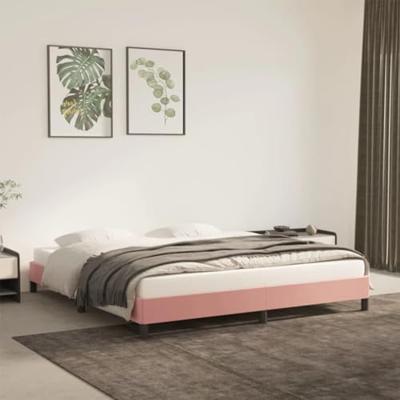Bedframe fluweel roze 160x200 cm