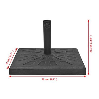 Parasolvoet vierkant 19 kg hars zwart - thumbnail
