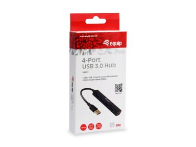 Equip USB-Hub USB 3.0-hub 4 poorten Zwart