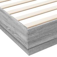 Bedframe bewerkt hout grijs sonoma eikenkleurig 200x200 cm - thumbnail