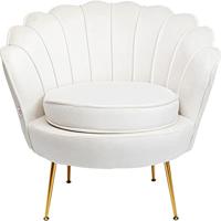 Kare Design Water Lily Gold Fauteuil - Beige Fluweel - thumbnail