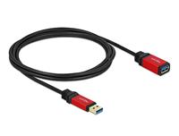 Delock USB-kabel USB 3.2 Gen1 (USB 3.0 / USB 3.1 Gen1) USB-A stekker, USB-A bus 3.00 m Rood, Zwart Vergulde steekcontacten, UL gecertificeerd 105905 - thumbnail