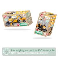 Marcel Bouwplaatswagen - FALK - Frontlader, Graafmachine - Geel - Gemaakt in Frankrijk - 90% Gerecycled Plastic - Vanaf 12 maanden - thumbnail