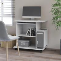 VidaXL Computerbureau 80x50x75 cm bewerkt hout wit - thumbnail