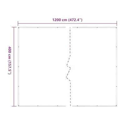 VidaXL Doorzichtig zeildoek met zeilringen 4x12 m polyethyleen VidaXL Doorzichtig zeildoek met zeilringen 4x12 m polyethyleen